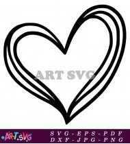 Love Heart Outline Clip Art Vector SVG