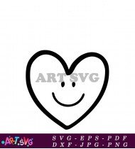 Hand Drawn Smile Heart Shape Design SVG