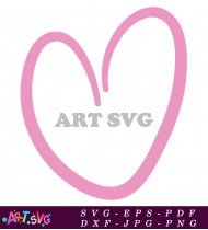 Pink Hand Drawn Heart Vector Illustration SVG