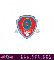 Paw Patrol Badge Number Zero Cartoon SVG 1