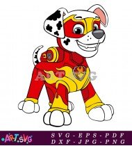 Paw Patrol Marshall Cartoon Artwork SVG