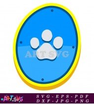 Paw Patrol Badge Paw Print Cartoon SVG