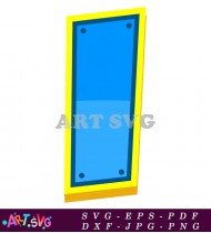 Blue Alphabet Letter I In Yellow Frame SVG