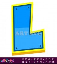 Yellow And Blue Alphabet Letter M Design SVG