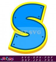 Paw Patrol Letter S Blue Yellow SVG