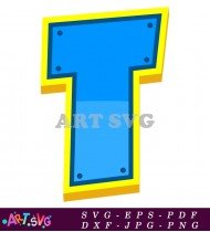 Paw Patrol Letter T Blue Yellow SVG