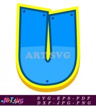 Paw Patrol Letter U Blue Yellow SVG