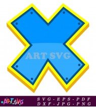 Paw Patrol Letter X Blue Yellow SVG