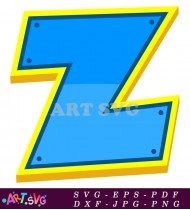 Paw Patrol Letter Z Blue Yellow SVG