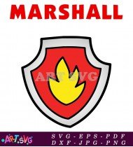 Paw Patrol Marshall Logo Shield SVG