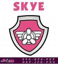 Paw Patrol Skye Logo Shield Wings Cartoon SVG