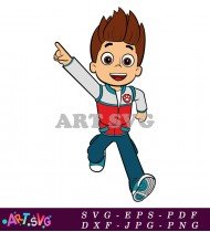 Paw Patrol Chase Cartoon Character Blue Red SVG