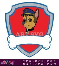 Paw Patrol Chase Logo Badge Dog Cartoon SVG