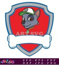 Paw Patrol Logo Badge Dog Cartoon Gray SVG