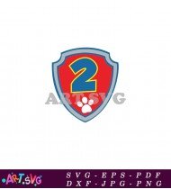 Paw Patrol Number Two Logo Pup SVG