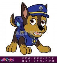 Paw Patrol Chase Cartoon Character SVG 2