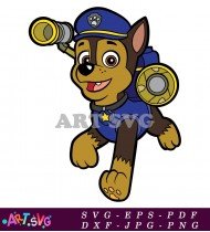 Paw Patrol Chase Cartoon Character SVG 3