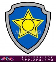 Paw Patrol Chase Badge Graphic Design SVG