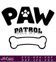 Paw Patrol Logo Black And White SVG 2