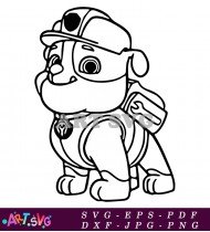 Marshall puppy paw patrol cartoon character black white SVG