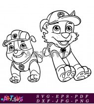 Chase puppy paw patrol cartoon character black white SVG 1