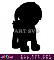 Silhouette paw patrol puppy black white character SVG 1