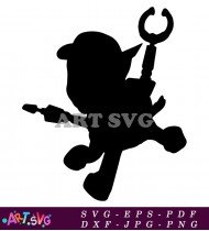 Silhouette paw patrol puppy black white character SVG 3