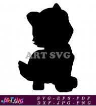 Silhouette paw patrol puppy black white character SVG 4