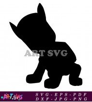 Silhouette paw patrol puppy black white character SVG 5