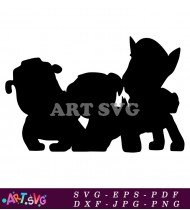 Silhouette paw patrol puppy black white character SVG 6