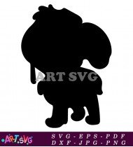 Silhouette paw patrol puppy black white character SVG 12