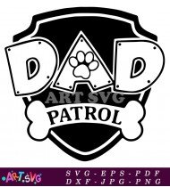 Paw Patrol Dad Badge Logo Character Design SVG 1