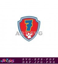 Paw Patrol Number Seven Badge Logo Graphic SVG 1