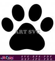 Paw Patrol Paw Print Black White Silhouette SVG 1