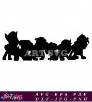 Paw Patrol Characters Pup Dogs Silhouette SVG 1