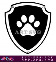 Paw Patrol Paw Print Badge Shield Logo SVG 1