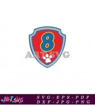 Paw Patrol Number Eight Badge Logo SVG 1