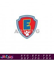 Paw Patrol Number E Badge Logo SVG 1