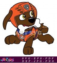 Paw Patrol Rubble Cartoon Character SVG 1