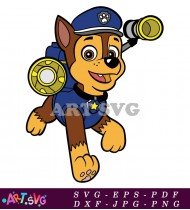 Paw Patrol Chase Cartoon Character SVG 4