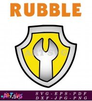 Paw Patrol Rubble Shield Vector Illustration SVG