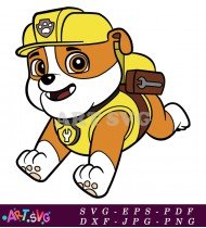 Paw Patrol Rubble Cartoon Illustration SVG