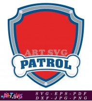 Paw Patrol Badge Logo Vector Illustration SVG