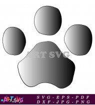 Paw Patrol Dog Paw Print Black And White SVG