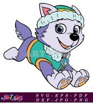 Paw Patrol Coloring Page Everest Cartoon SVG