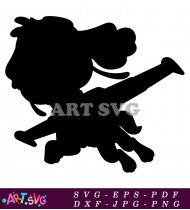 Paw Patrol Character Black And White Silhouette SVG 1