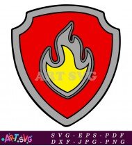 Paw Patrol Marshall Fire Flame Symbol SVG