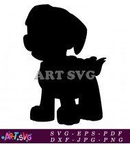 Paw Patrol Character Black And White Silhouette SVG 2