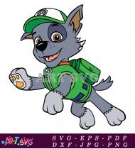 Paw Patrol Rocky Cartoon Character Coloring Page SVG 1