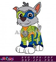 Paw Patrol Rocky Cartoon Character Printable SVG